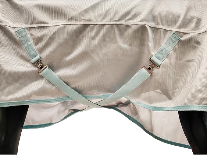 BARN & STABLE Breathable and Tear-Resistant Horse Fly Sheet with UV Protection Equine Summer Sheet Horse Fly Blanket with Removable Web Leg Straps