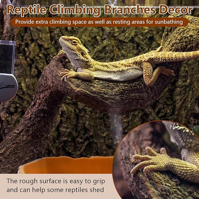 BNOSDM Reptile Climbing Branches Decor,Snake Climbing Branch,Gecko Climb Wood,Lizard Forest Branch,Tank Habitat Tree Trunk Decorations for Bearded Dragons,Chameleons,Spider,Frogs (XL)