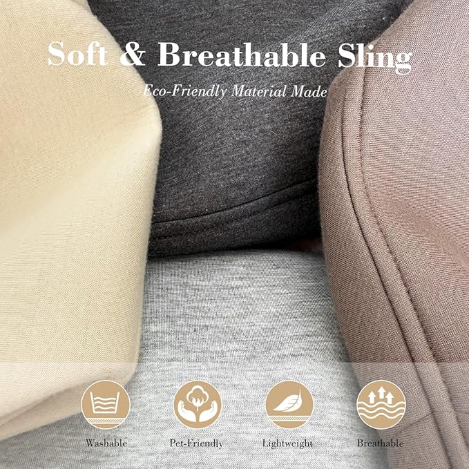 Dog & Cat Carrier Sling, Adjustable Soft Padded Shoulder Puppy Carrier, Hands-Free Dog Carrier Bag with Double Safety Buckles Premium Material for Outdoor Travel (Apricot, M)