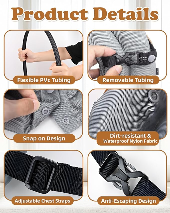 Blind Dog Harness, Lightweight Collar for Dogs&Cats, Adjustable Blind Dog Collar Harness, Pet Anti-Collision Ring for Blind, Eye Injury, Vision Impairment Pets for Protective & Build Confidence XL