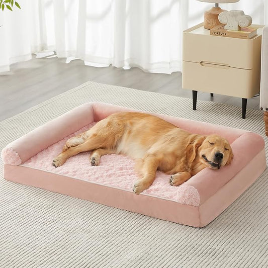 BFPETHOME Dog Beds for Large Dogs, Orthopedic Dog Bed for Medium Large Dogs,Big Waterproof Couch Pet Bed with Removable Washable Cover