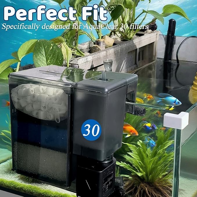 2 Sets of Upgraded Three-Stage Filtration Fish Tank Filter for AquaClear 30 Power Filter, 2 Set of Replacement Maintenance Kit for Fish Tank Filter for 30/150 30-Gallon Aquarium