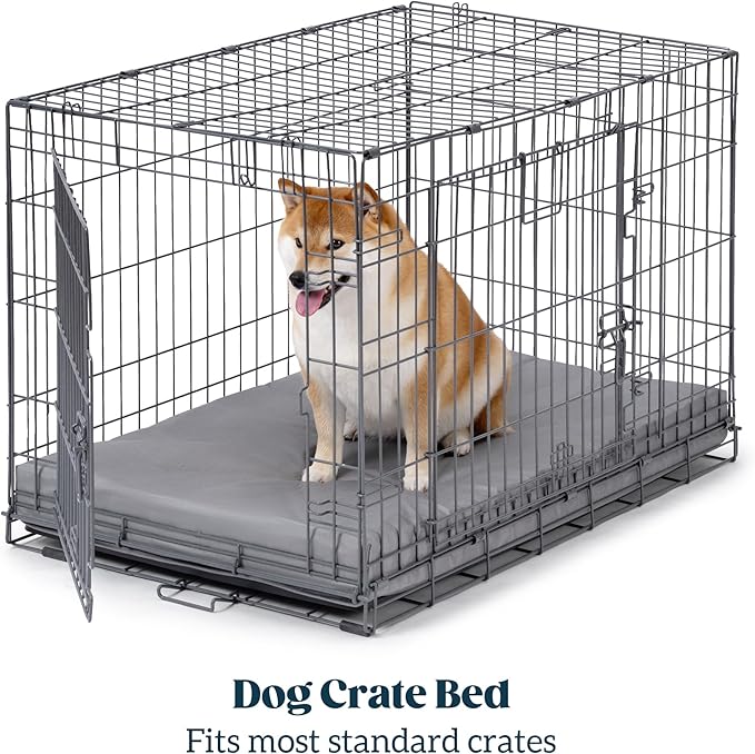 Cybarmour Indestructible Dog Bed - Outdoor Waterproof Chew Proof Dog Crate Pad - Orthopedic Kennel Mat for Aggressive Chewers - Large Breeds & Fits 36-Inch Crate - 35"x22", Limestone