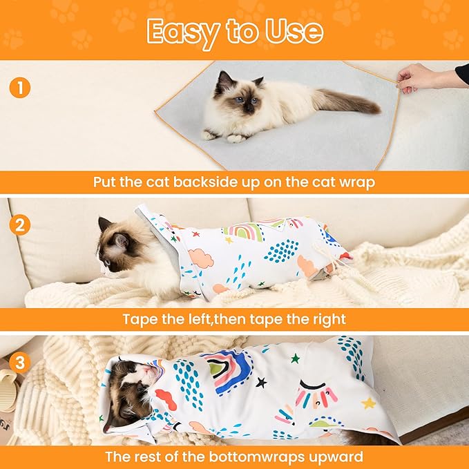 Cat Wrap for Grooming,Cat Wrap for Cutting Nails,Self-Adherent Soft Cat Blanket,Anti-Bite,Anti-Scratch Anti-Escape Multifunctional Cat Grooming Bag(27.6" X27.6",Within 23.57lbs)