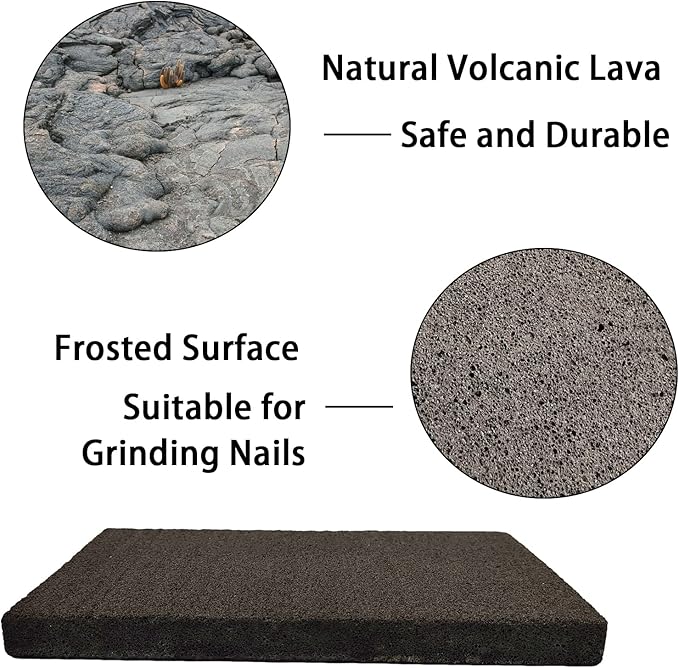 BNOSDM Rabbit Grinding Claw Pads Bunny Scratch Foot Pads Natural Hamster Lava Stone for Teeth Grinding Black Guinea Pig Scratching Board Chew Toy for Ferret Chinchilla Mouse