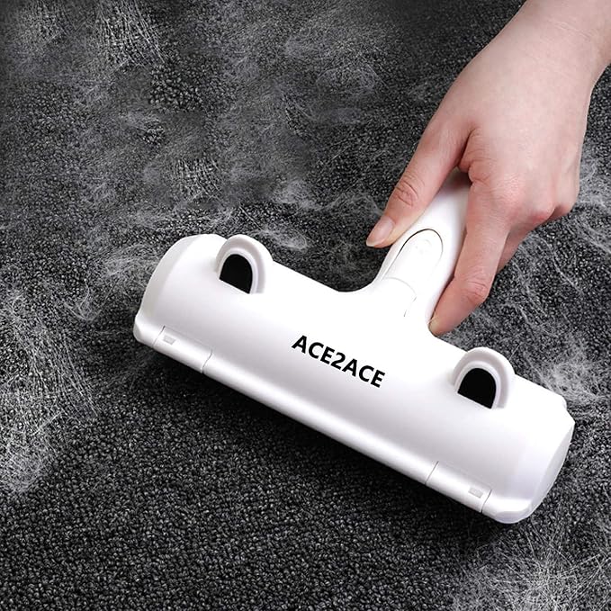 ACE2ACE Pet Hair Removal Tool, Lint Roller Brush for Cats and Dogs, Reusable Self Clean Pet Fur Remover, Pet Hair Remover for Laundry, Carpet, Furniture, Couch, Sofa and Bedding