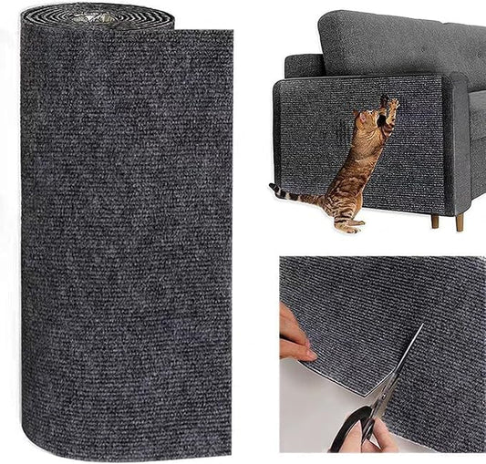 Cat Scratch Couch Furniture Protector, Adhesive Cat Scratch Pad Deterrent for Furniture, DIY Climbing Cat Scratcher Couch Protector from Cat Claws Scratching Indoor (Dark Grey 11.8"X39.4")