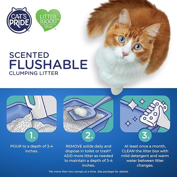 Cat's Pride Lightweight Clumping Litter: Flushable - Powerful Odor Control - Scented, 10 Pounds