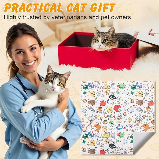 21.7 in Cat Wrap for Cutting Nails, Self-Adhesive Cat Grooming Wrap Anti-Escape Cat Restraint for Nail Clipping Cat Swaddle Wrap Cat Wrapping Cloth for Pet Cleaning and Beauty (Within 6.6 lbs)