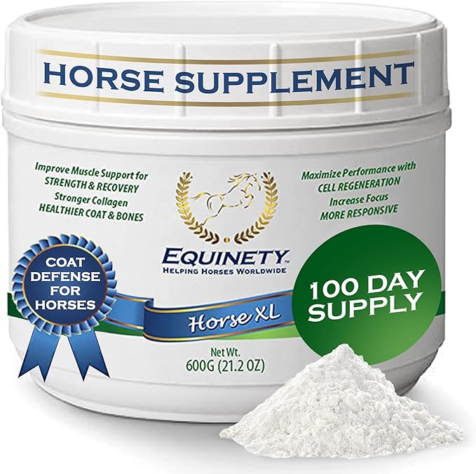 100-Day Supply Horse XL Supplements – Horse Care Weight Gain Supplement W/ 8 Amino Acids - No Soy or Sugar Coat Defense for Horses - Joint Supplement, Equine Supplies & Hoof Supplements