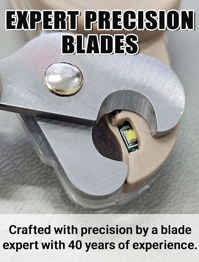 Cat Nail Clipper with LED Guide Light and Nail Trapper