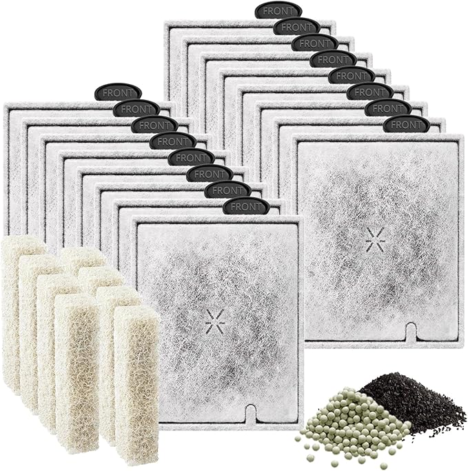 16 Pack Large Filter Cartridges Compatible with Aqueon QuietFlow Filter LED PRO Size 20,30,50,75/Power Filter Size 20,30,50,55/75, E Internal Size 40 Canister Filter