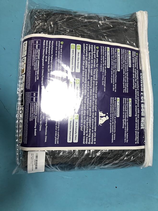 Dog Car Bed Mat, Non-Slip Backseat Extender Pet Blanket, Plaid Dog Bed for SUVs, Sedans & Trucks, Chew-Resistant Travel Pad for Dogs, Easy Clean & Scratch-Proof & Comfort (50"x24.6") Black