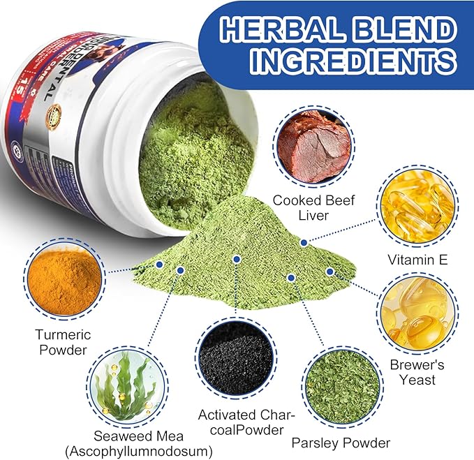 Dog Teeth Cleaning Powder 180G - Dog Dental Powder and Breath Freshener, Dogs Dental Care Supplies, Bad Breath & Tartar Remover for Dogs - Pet Dental Cleaner for All Breeds & Sizes - 60 Day Supply