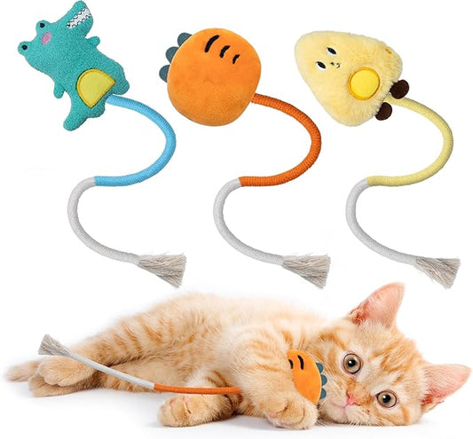 3pcs Safe Cat Rope Toy with Catnip,Teeth Clean Toy for Cat, Cat Chew Toys for Indoor Cat,Kitten Interactive Toys