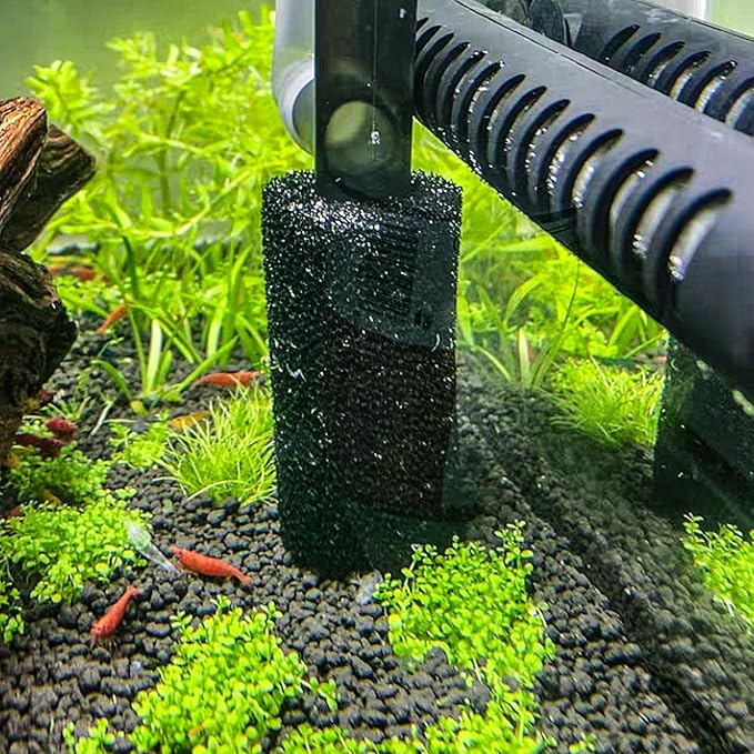 6X Pre-Filter Sponge for Aquarium Shrimp Fry Fish Tank Filter Pump Prefilter Sponge Replacement Foam Cover 3.2 X 1.6 Inch with 0.8" Hole Diameter