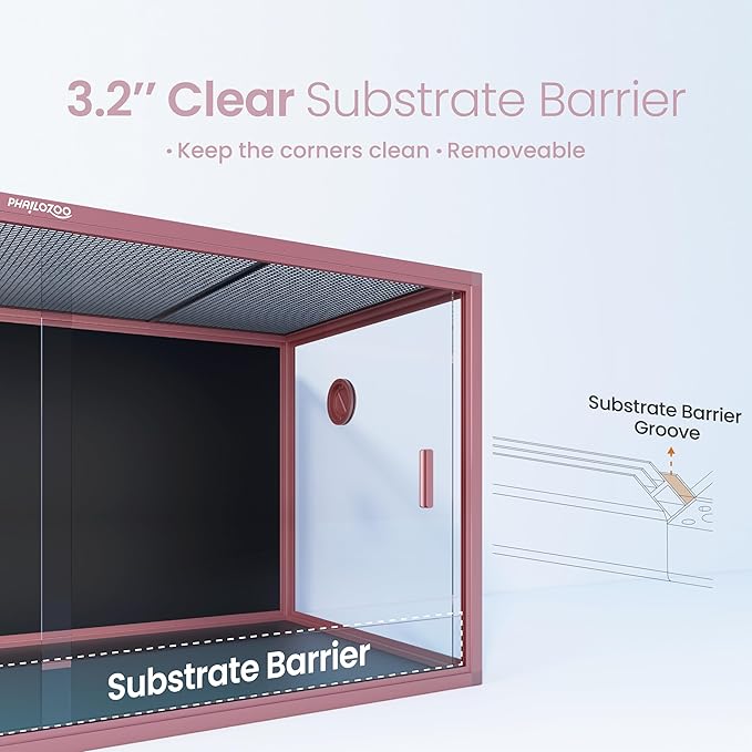 120 Gallon Reptile Terrarium, 48" x 24" x 24" Reptile Enclosure with Sliding Door Top Screen Ventilation,Blue Tongue Skink Tank for Easy Maintenance