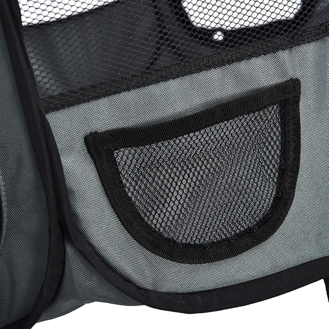 Amazon Basics Portable Soft Pet Dog Octagonal Travel Playpen, Large (45 x 45 x 24 inches), Grey