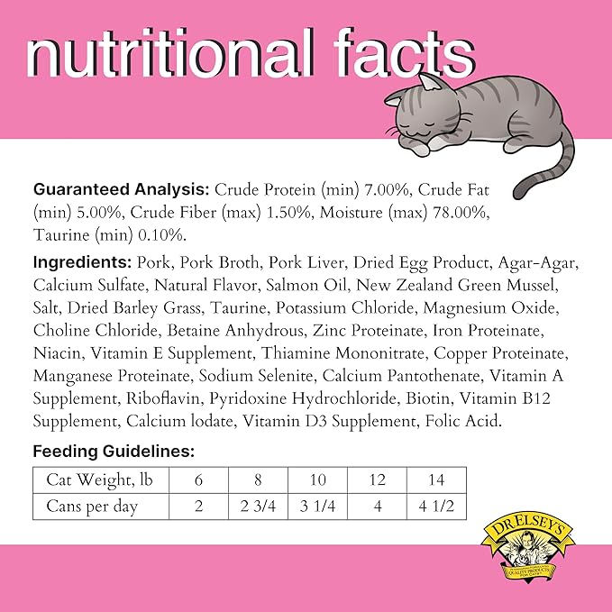 Dr. Elsey's cleanprotein Original Pork Recipe Wet Cat Food, (Pack of 24), 2.75oz Cans