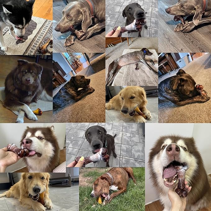 Dog Chew Toys for Aggressive Chewers, Tough Chew Toys for Dogs Large Small Medium, Indestructible Dog Bone Toy For Chewer, Durable Nylon for Puppy Dogs Teething Toy to Keep Them Busy,Beef Flavor Gift