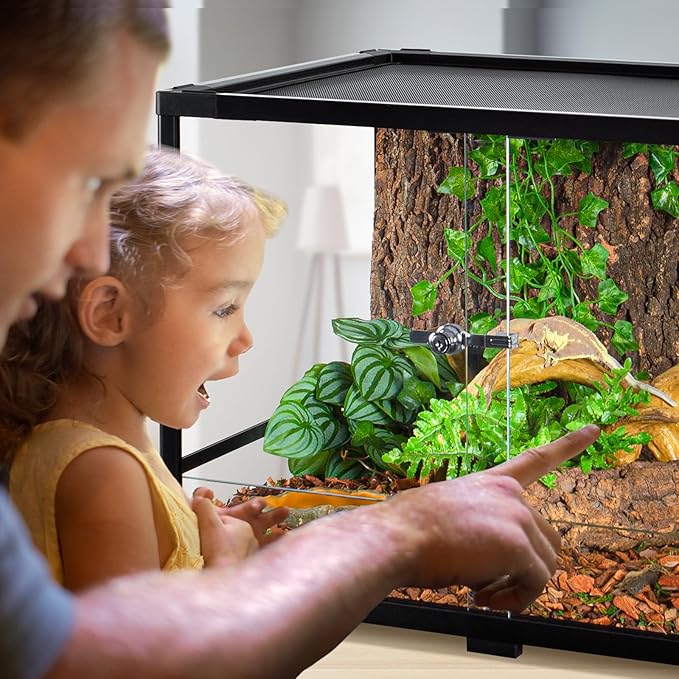 67 Gallon Reptile Tank, Glass Reptiles Terrarium 48" x 18" x 18", Sliding Door, Top Ventilation, Cable Pass, Humidify Hole, Large Reptile Cage Habitat for Bearded Dragon, Lizard, Snake, Gecko