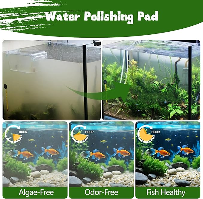 Aquarium Polishing Filter Pad-Ultra Fine 100 Micron Filter Floss for Crystal Clear Water,Cut-to-Size Filter Media for Fish Tank,Safe for Fish/Reef/Turtles(24" x 36", 1 Pack)