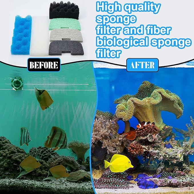 32 Pcs Aquarium Replacement Maintenance Kit Compatible with Fluval 206/207 Filter Media Including Biological Sponge, Ammonia/Phosphate/Nitrite Remover Pad, Aquarium Towel, Grease