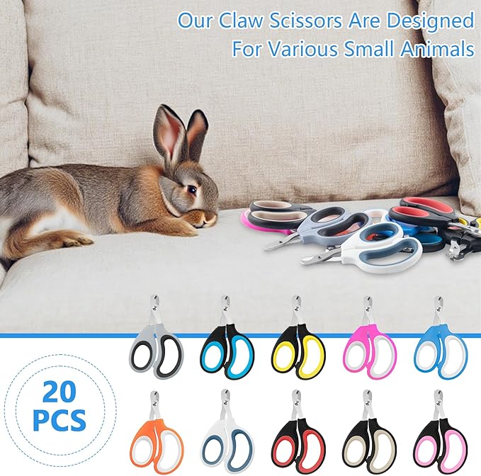 20 Pcs Cat Nail Clipper Bulk Kitten Claw Trimmer Pet Nail Cutter Claw Care for Cats, Kittens, Bunny, Puppy, Rabbit, Gatos, and More