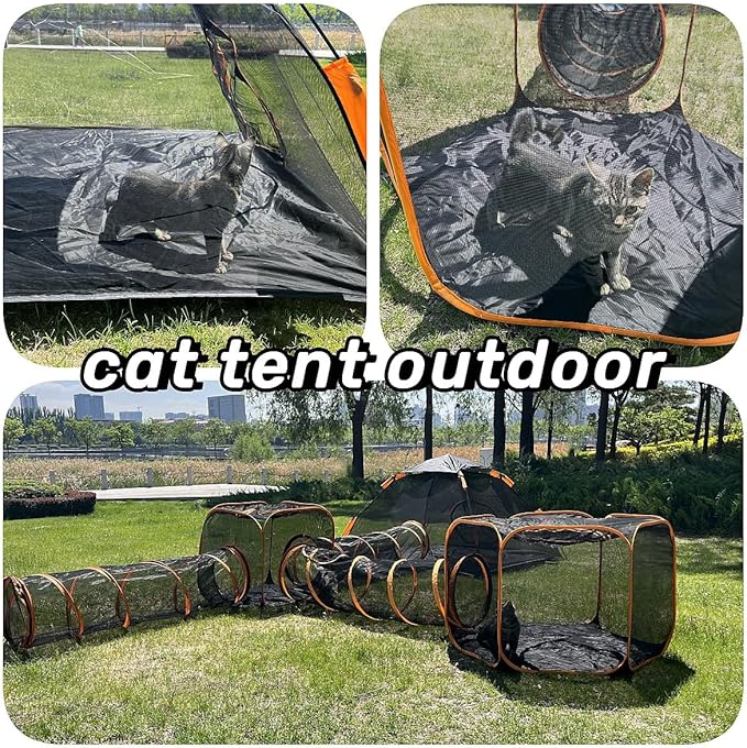 Catio Outdoor Cat Enclosures for Indoor Cats, 6-in-1 Outside Large Playground Include Portable Cat Tent, for Cats and Other Pets