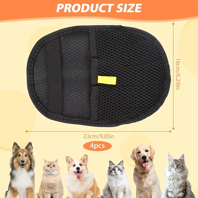 4 Pcs Pet Hair Remover Electrostatic Gloves, Upgrade Static Removal Gloves for Pet Hair, Reusable Multifunctional for Couch, Furniture, Carpet, Car Seat, Massage of Dogs and Cats