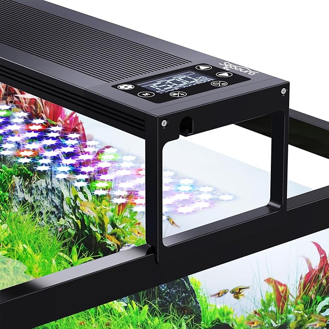 24/7 LED Aquarium Light for 36-42 Inch Fish Tank, Auto On Off with Timer, 9 Colors, Adjustable Brightness, Daylight Moonlight Mode, Full Spectrum Fish Tank Light for Plants, 68W