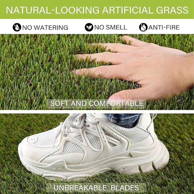 Dog Grass Pads 6 x 8 FT Artificial Grass Pee Pads for Dogs Potty Fake Grass Rug Turf Mat for Dogs Training Indoor Outdoor Garden Lawn Artificial Grass Rug