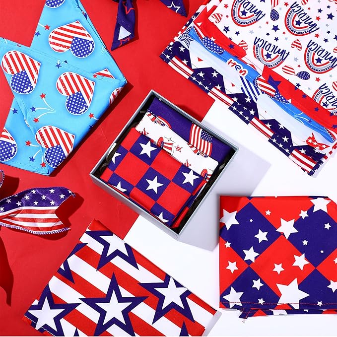 Abbylike 200 Pcs Patriotic Dog Bandanas Bulk Labor Day Bandanas for Dogs Triangle Kerchief Scarf Set for Puppy Small Medium Large Workers' Veterans Day Costume Accessories (25.6 x 17.7 x 17.7 Inch)