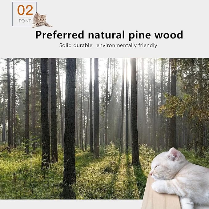 Cat Wall Shelves and Furniture Set with Condos, Perches, Bridge Ladders, Sisal Scratching Posts - Steps and Houses for Cats (A)