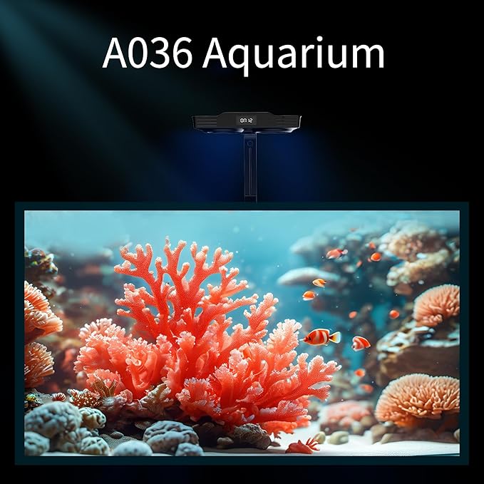 Aquarium Light –A036 Reef Tank Light 36 Watts Saltwater Light with Touch Control, Reef Lights for Coral Reef Nano Fish Tank Marine Tanks with Timer & Screen