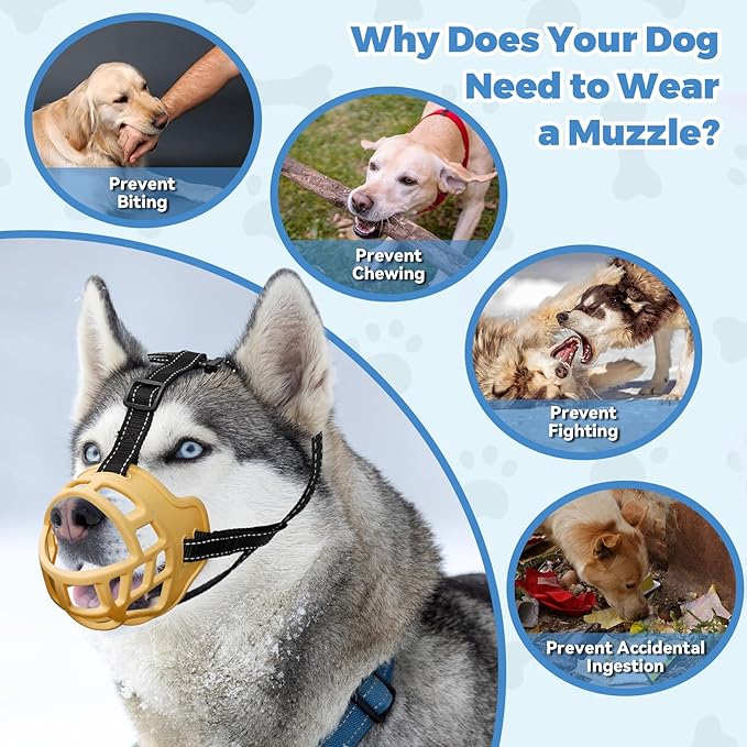 Dog Muzzle for Large Dogs, Breathable Basket Muzzles for Small, Medium and X-Large Aggressive Dog, Allows Panting Drinking, Suitable for Grooming Trimming Training (2, Luminous Orange)