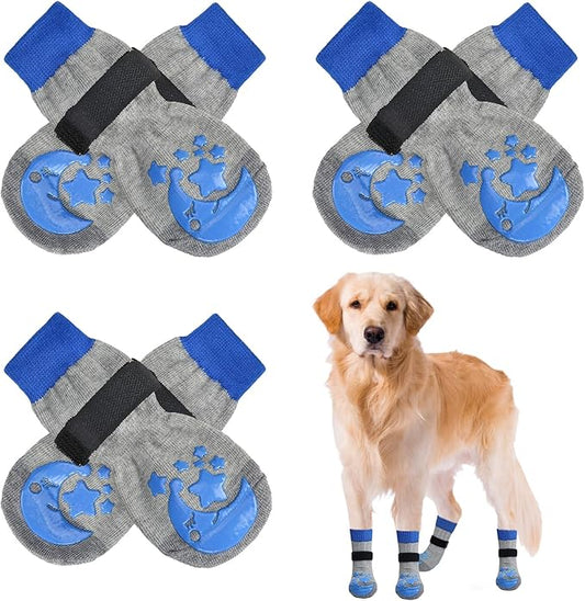 BEAUTYZOO Anti-Slip Dog Socks,Dog Shoes for Hot/Cold Pavement,Paw Protectors with Grips 3 Pairs for Puppy Small Medium Large Senior Old Dogs,Dog Socks to Prevent Licking and Hardwood Floor Protection