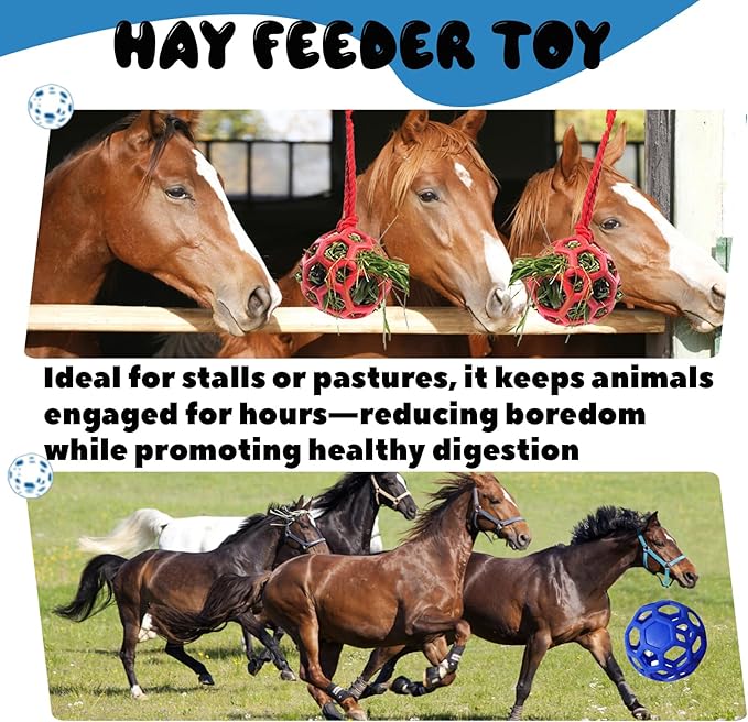 2 Pcs Novelty Hay Ball for Horses to Play with and Relieve Stress, Bright Color Hay Balls for Goats to Avoid Boredom