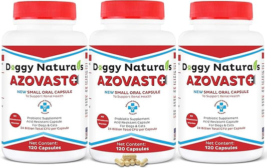 Azovast Plus Kidney Health Supplement for Dogs & Cats, 360ct - NO Refrigeration Required - Help Support Kidney Function & Manage Renal Toxins - Renal Care Supplement Capsule(U.S.A)(360 Caps)