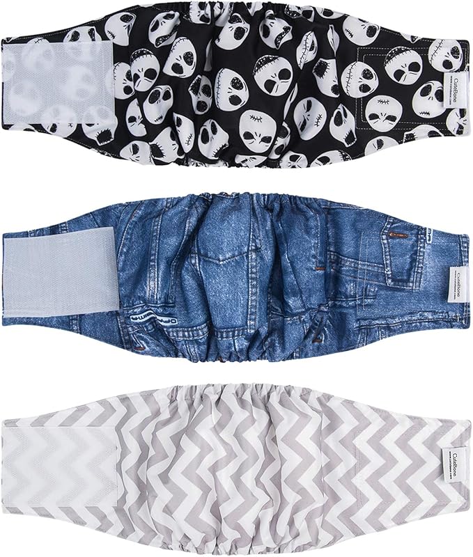 CuteBone Dog Belly Bands for Male Dogs Wraps Washable Doggie Diapers DM06XS