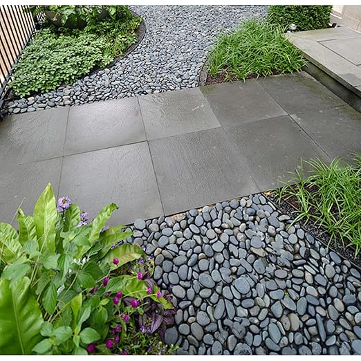 45 LB Mexican Beach Pebbles - 1-2 Inch Decorative River Rocks for Landscaping, Garden Paving, Plant Rocks, Crafting, Walkways, Backyard, Grey Natural Unpolished Bulk Stones