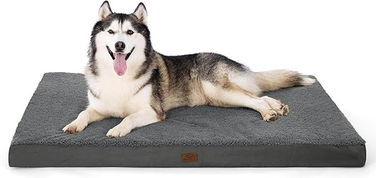 Bedsure XXL Dog Bed for Large Dogs - Orthopedic Flat Giant Pet Beds with Removable Washable Cover, Jumbo Egg Crate Foam Mat, Suitable for Pet Up to 150 lbs