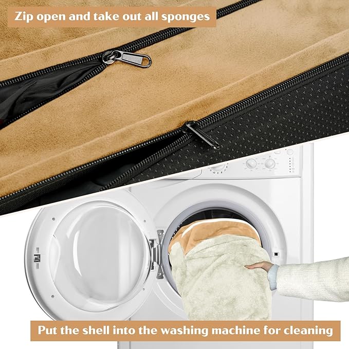 Comfort Expression Small Dog Beds Waterproof Orthopedic Foam Dog Sofa Beds for Medium Dogs Comfy Pet Bed with Washable Removable Cover & Non-Slip Bottom(Small,Khaki)