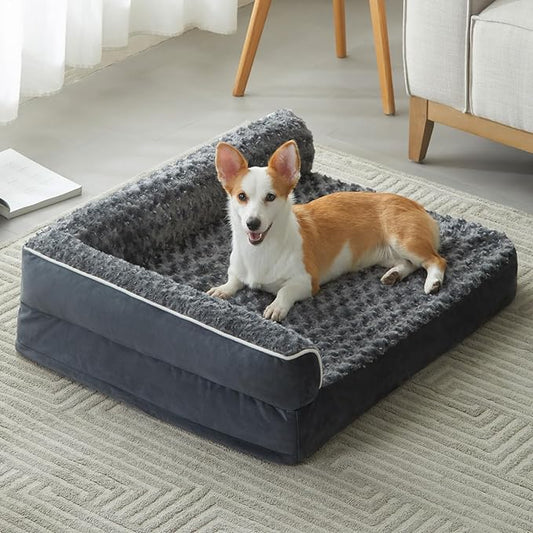 BFPETHOME Orthopedic Dog Beds for Large Dogs-Waterproof Sofa Dog Bed with Removable Washable Cover, Large Pet Bed with Waterproof Lining and Nonskid Bottom, Pet Bed for Dogs