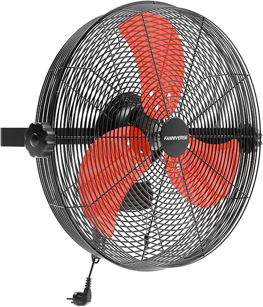 18 Inch Wall Fan Pro Series - 4900 CFM 3 Speed High Velocity Industrial Wall Mount Fans for Commercial, Residential, Warehouse, Covered Patio, Shop, Garage, Barn, Gazebo UL Safety Listed