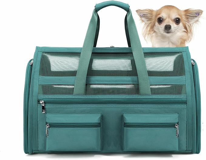 Cat Carrier Bag,Soft Sided Ventilated Pet Carrier for Small Dog Airline Approved Travel Puppy Carrier with Breathable Mesh, Foldable Portable for Outdoor Car