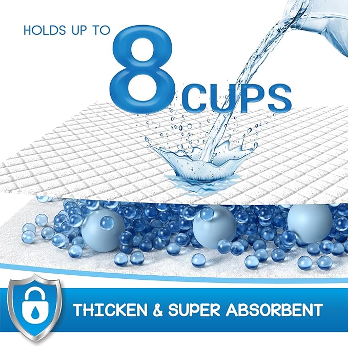 CROCI Puppy Pads 30x36in with Adhesive Tabs, Dog Pads Extra Large Super Absorbent Up to 8 Cups, Disposable (40 Counts)