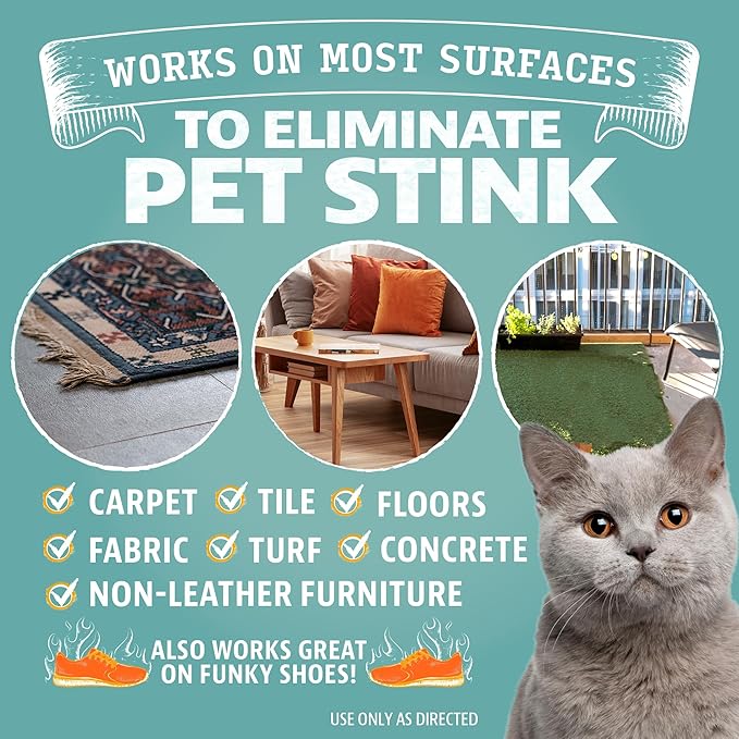 ANGRY ORANGE Pet Odor Eliminator for Cat Urine, Carpet Stains, and Strong Smells – Fresh Scent Odor Remover- 24 oz