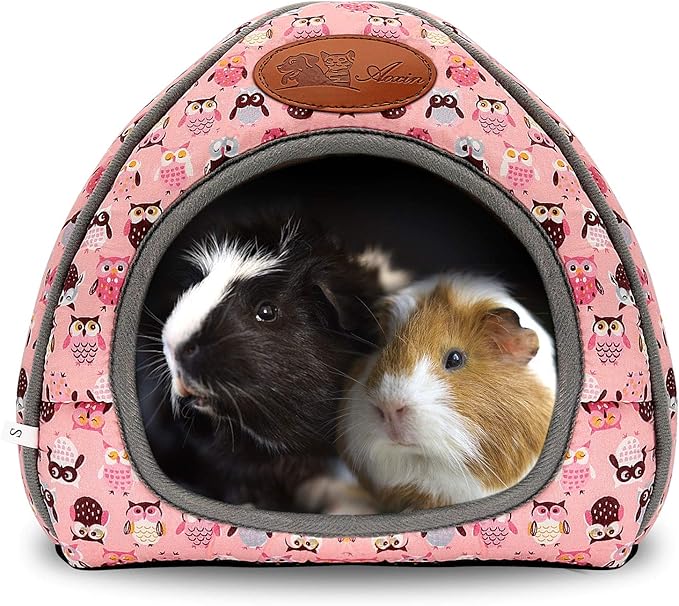 BWOGUE Guinea Pig House Bed Cozy Hamster Cave Large Hideout for Dwarf Rabbits Hedgehog Bearded Dragon Winter Nest Hamster Cage Accessories