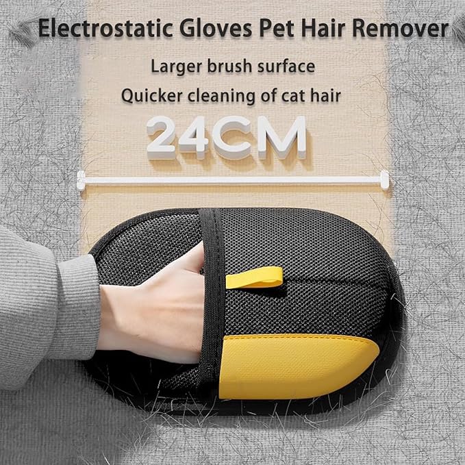 2 Pcs Pet Hair Remover Glove, 2025 Upgrade Reusable Double Sided Electrostatic Gloves Pet Hair Remover, Washable Pet Grooming Gloves for Couch, Furniture, Carpet, Car Seat (2Pcs)